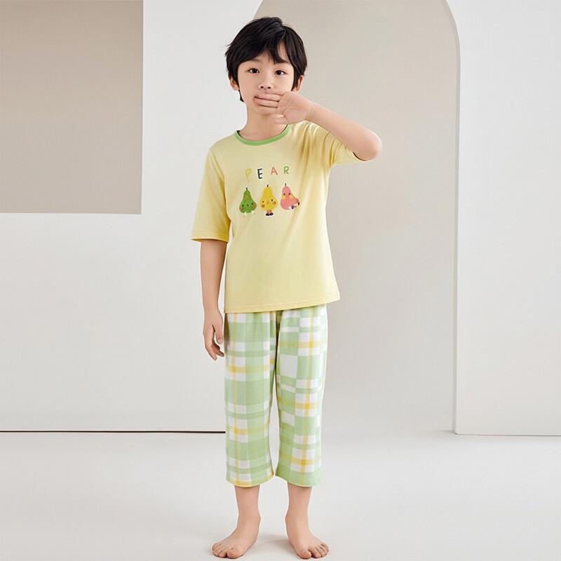 Hodo Boys' Half-Sleeve Cool-Touch Cotton Pajama Set