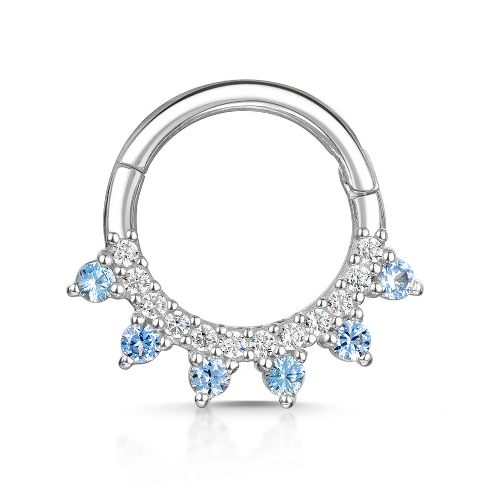 LENNIK 925 Silver Shiny Rhinestone Hoop Earrings For Women Single Cartilage Small Hoop Ear Bone Buckle Piercing Jewelry