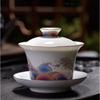 Hand-Painted Sea Silk Ceramic Kung Fu Tea Set