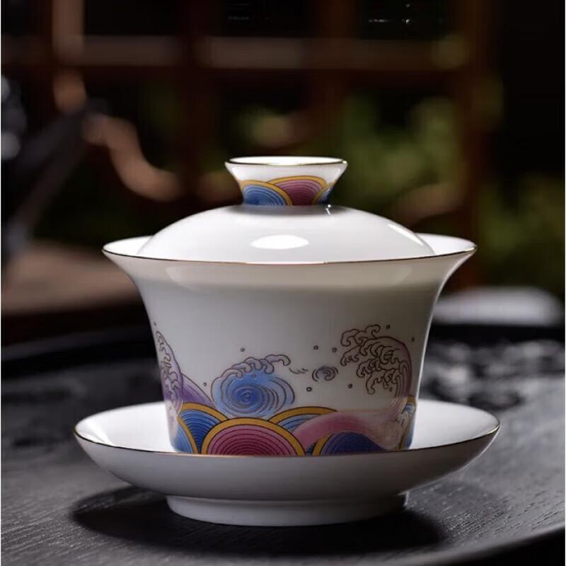 Hand-Painted Sea Silk Ceramic Kung Fu Tea Set