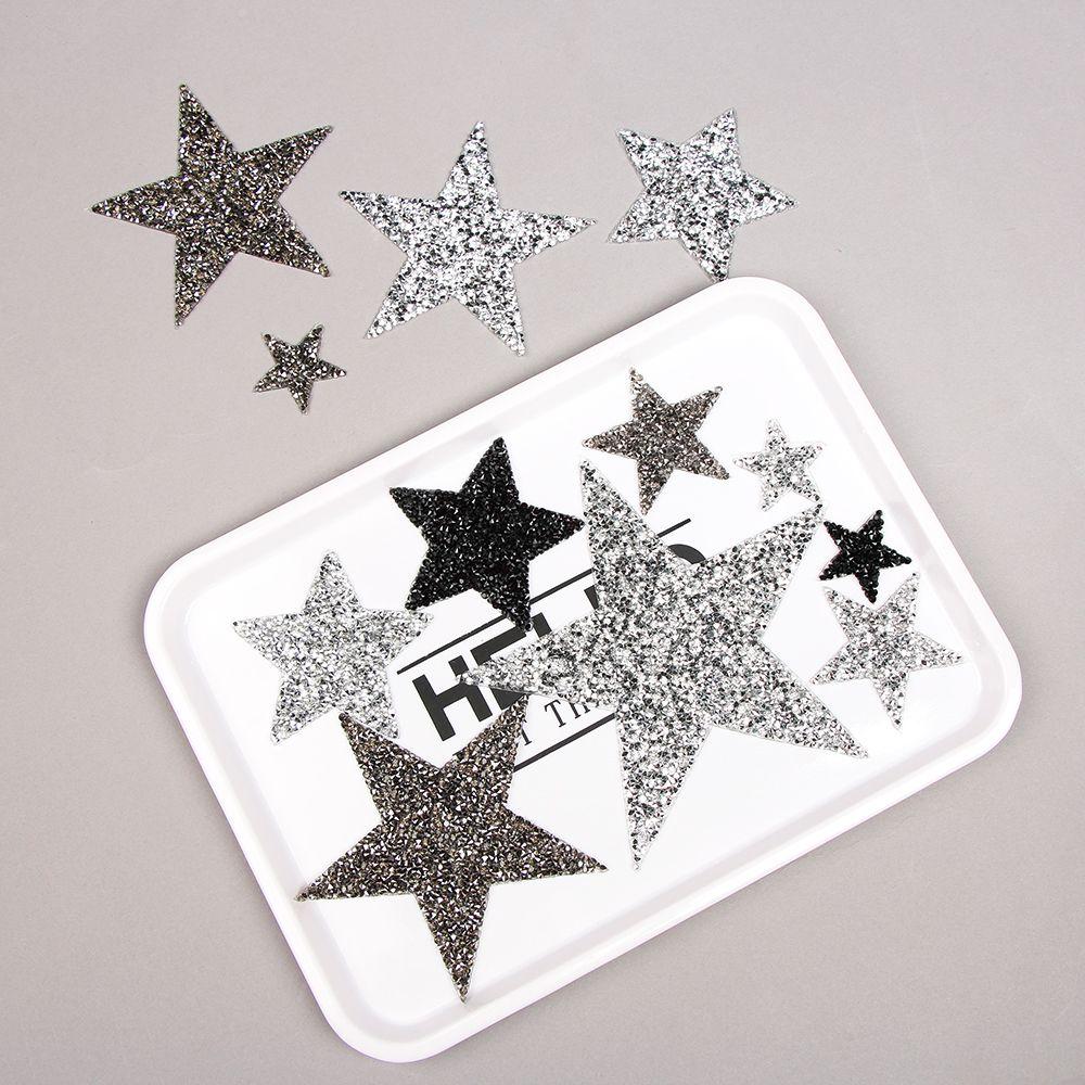 Star Motifs Thermal Transfer Pentagram Sticker Rhinestone Patches Clothing Accessories Hotfix