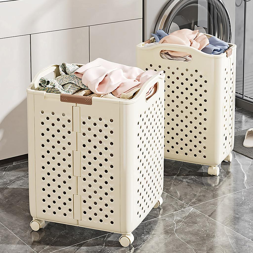 Multipurpose Portable Laundry Hamper with 4 Wheels Folding Clothes Storage Solution for Efficient Home Organization