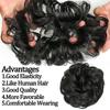 MERISIHAIR Messy Synthetic Chignon Donut Bun with Elastic Band for Women Wig Hair Extensions High Temperature Fiber