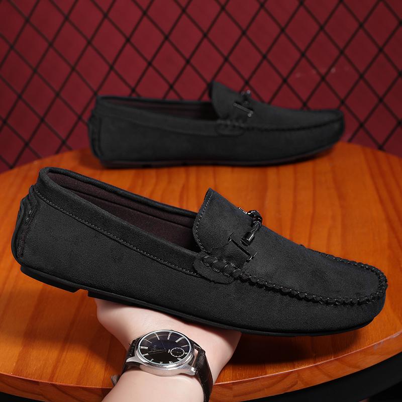 Fashion Handmade Pu Leather Mens Casual Shoes Comfortable Slip on Loafers Business Moccasins Non-Slip Male Walking Flats Driving Shoes