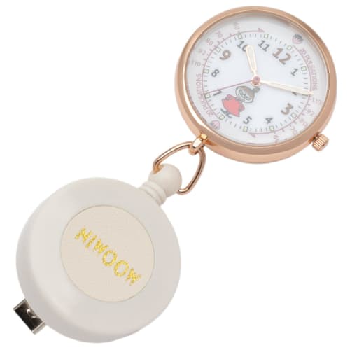 Fieldwork Women's Analog Pocket Watch with Reel, Luminous Moomin Nurse Watch, Small, Little My, White, MOM020-1