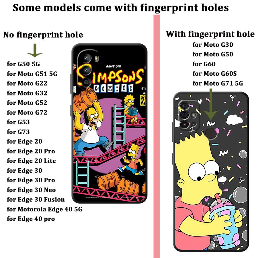 Cartoon The S-simpsons Case for Motorola Moto G60s G50 G32 G52 G22 Edge40 G53 G30 G51 G73 Edge 20 Pro 30 Lite G71 Phone Cover