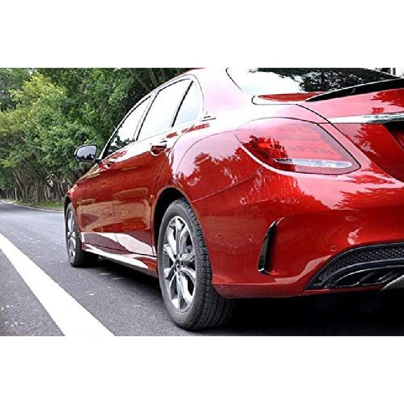 Black Rear Bumper Spoiler Air Vent Outlet Trim Cover 2pcs for Mercedes-Benz C Class W205 C43 C63 AMG 2014-2018