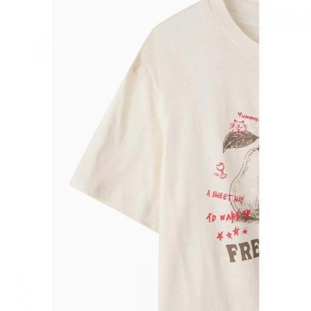 Benetton FruiT PrinTing CoTTon ShorT Sleeve T shirT baTs69631