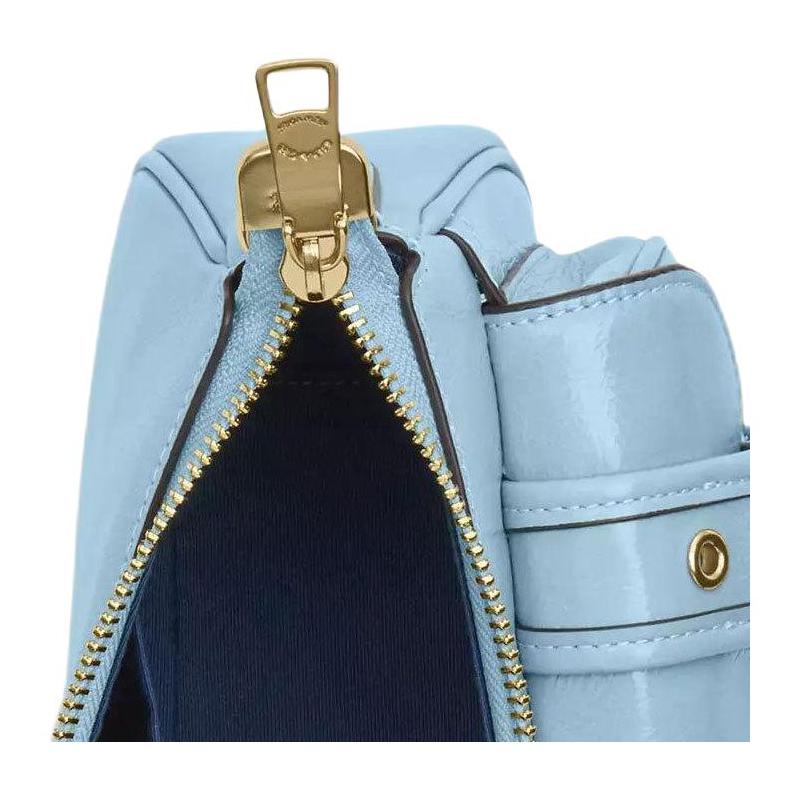 COACH Ashton 25 gold hardware crinkled leather crossbody shoulder bag medium women's blue