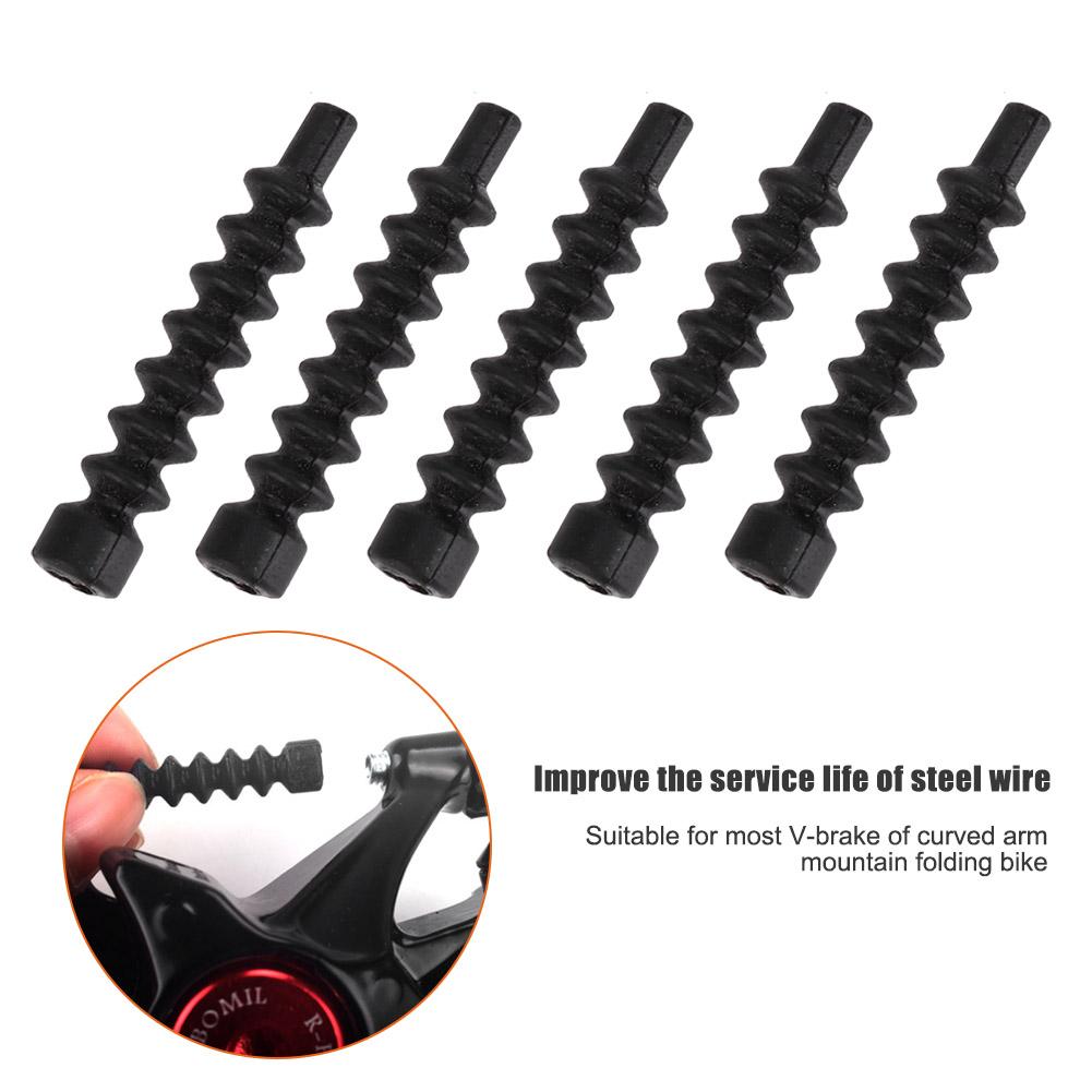 5PCS Mountain Bicycle Bike V Brake Cable Rubber Boots Protective Hose Sleeve Cover Replacement