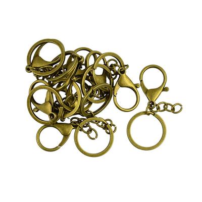 10 Sets Large Lobster Clasp Ring With 30mm and Chains
