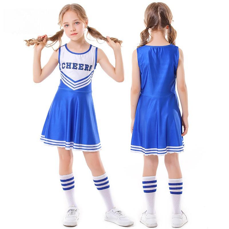 Kids Girls Cheerleaders Cheerleading Football Baby Dress Children Christmas New Year Halloween Cosplay Costumes Performance Role Play Outfit