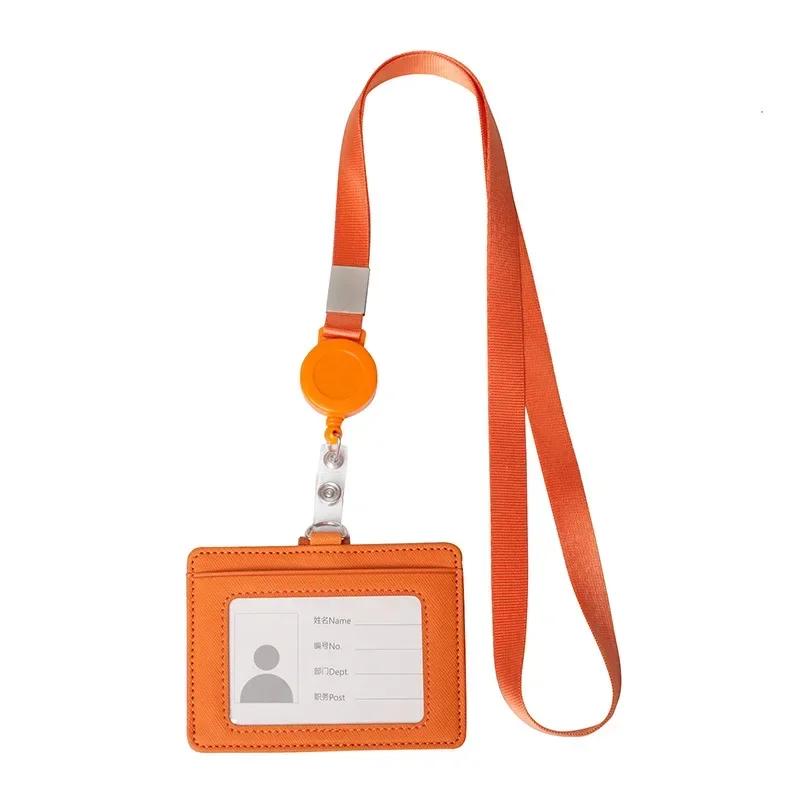 Multi-functional Card Holder with Lanyard for Men and Women Credit Cards Bank Cards Student Cards Leather Wallet ID Badge Case
