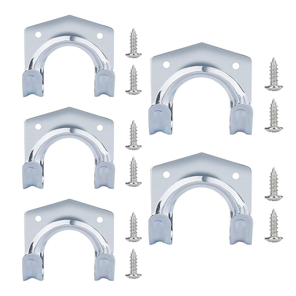 5pcs Storage Wall Hook with Screw Hanging Hooks Multi-Purpose Housekeeper Double Hook for Garden Kitchen Garage Tool