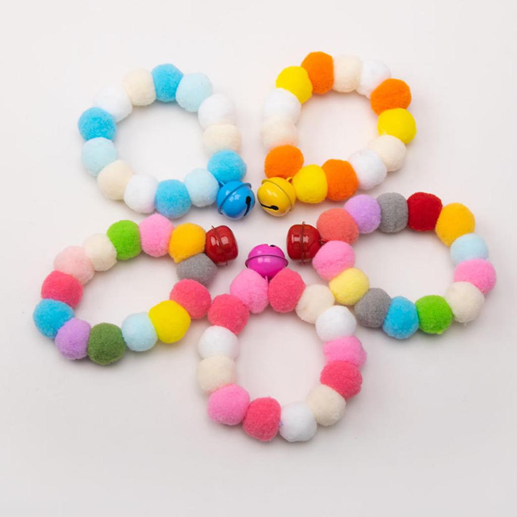 Pet Dog Bow Tie Rainbow Flower Hair Ball Necklace Cat Collar Pet Cat Bowties Neckties Dog Grooming Accessories