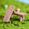 Romantic Mini Wooden Chair Figurine Dolls Succulents Bonsai Ornaments DIY Resin Love Stool
