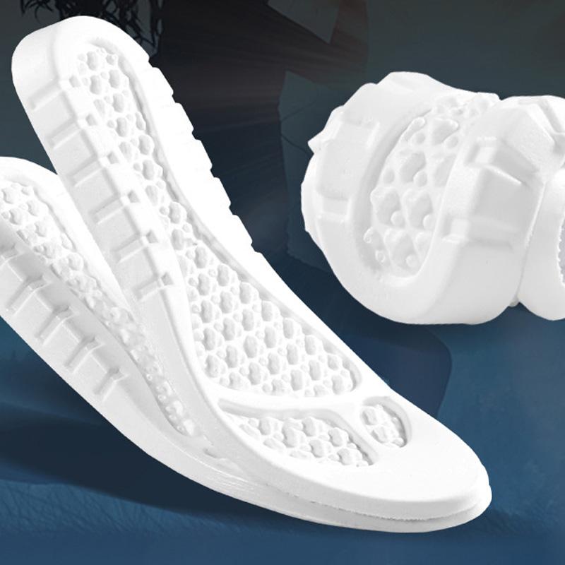 Full Length Inner Heightening Shoe Insoles Elastic Breathable Shock Absorbing Inserts for Sports White 39 40