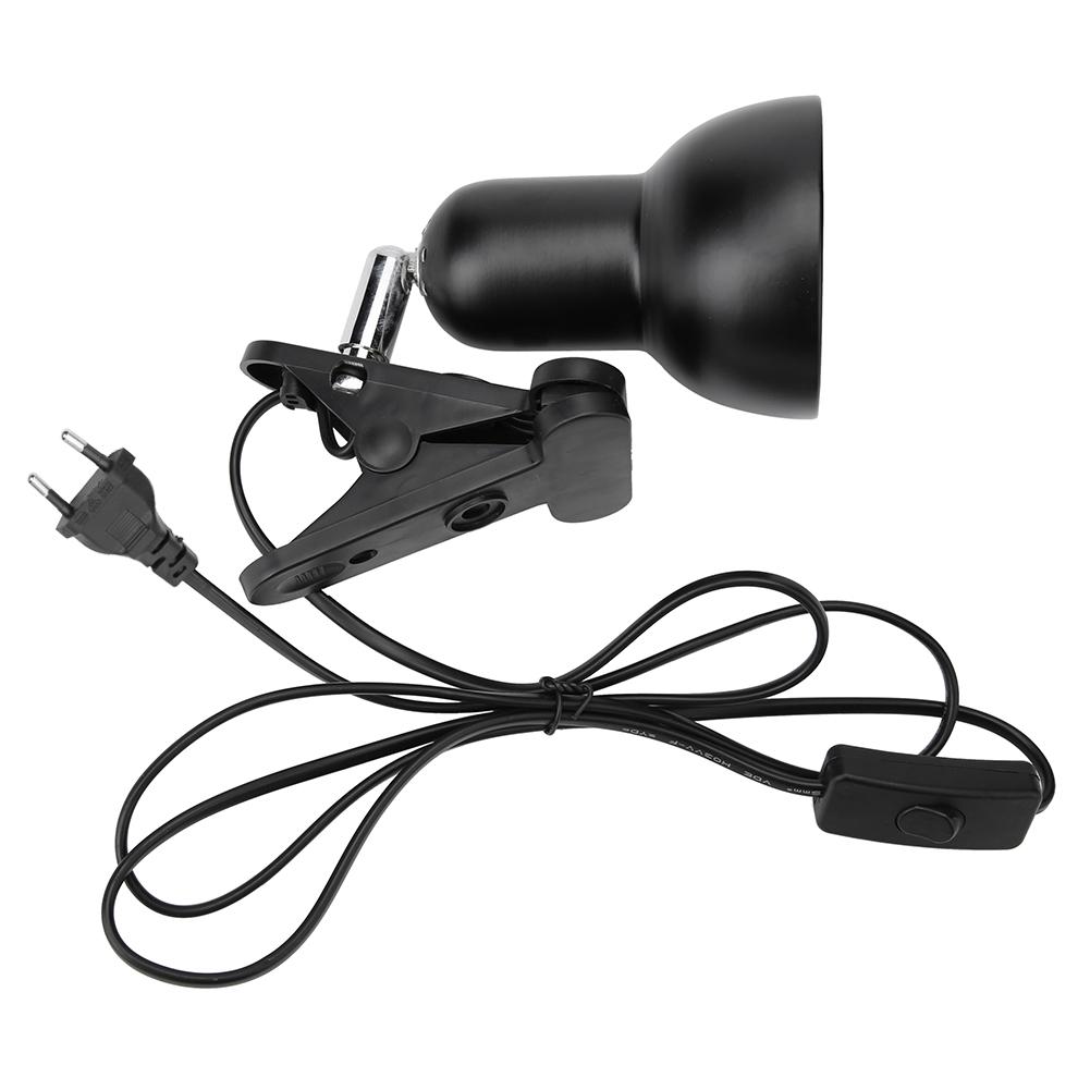 

Черепаха Ящерица Рептилия Греющийся зажим Основание светильника Поворот на 360 градусов Нагревательный зажим Держатель лампы Осветительные розетки чёрный