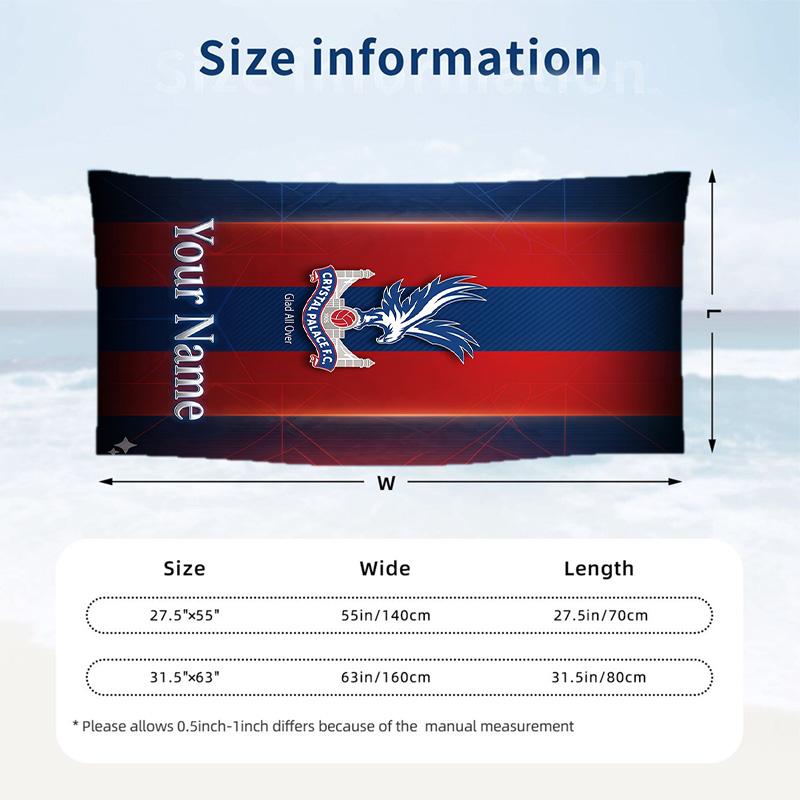 Beach Towel Crystal Palace Print Custom Name Text Soft Towel for Swimming Pool