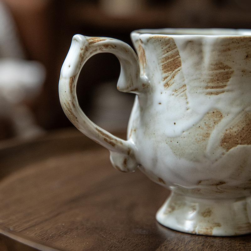 Madge Medieval Goblet Retro Coarse Pottery Flower Water Cup Coffee Cup Export