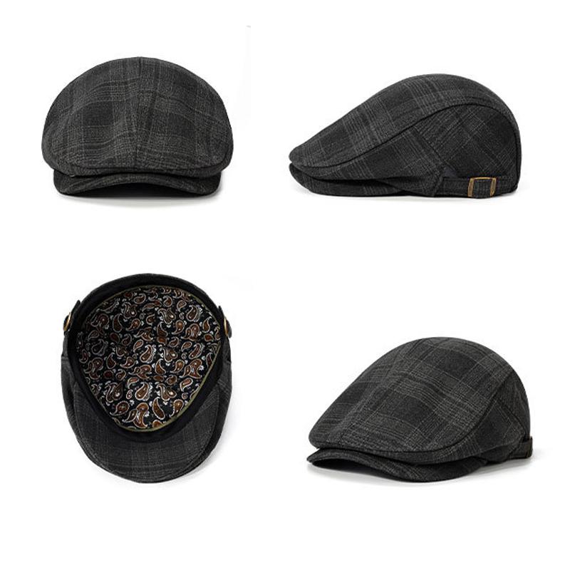 Forward Hat Unisex Spring Beret Check Peaked Cap