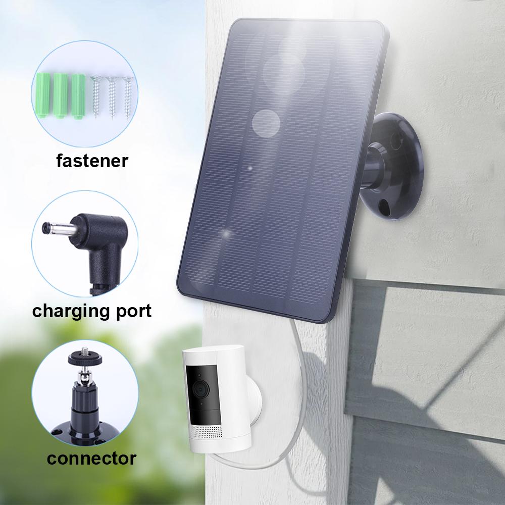4W 5V Solar Panel Kit with 9.8FT Charging Wire Portable Solar Panel 360 Rotating for Ring Spotlight Camera/Ring Stick Up Camera