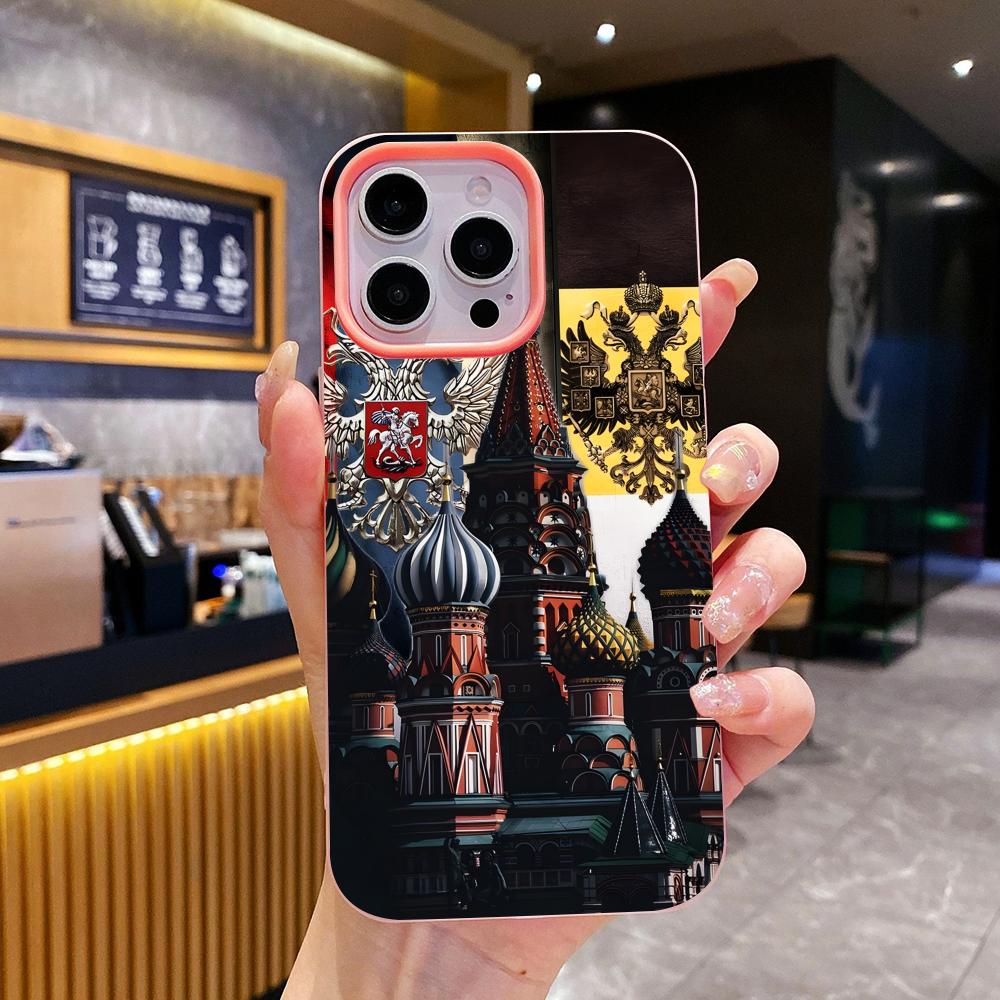 

Russia Flag Jelly Double layer Pink Mobile Phone Case for iPhone 17 16 15 14 13 12 11 Air Pro Max Plus Protective iPhone17