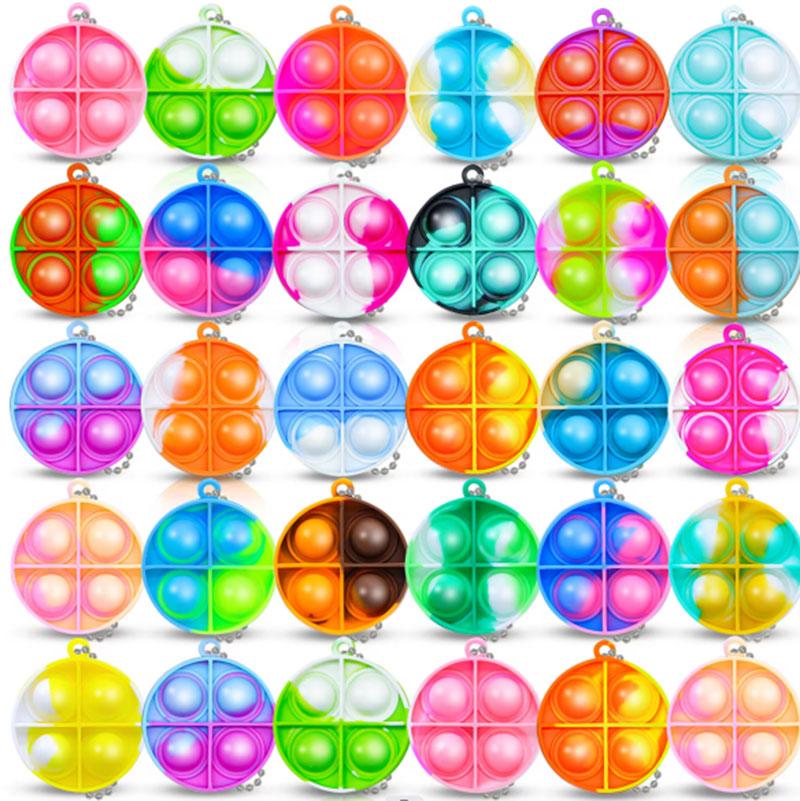 20Pcs Mini Pop Keychain Toddler Sensory Fidget Toys Bulk for Classroom Prizes Kids Birthday Party Favors Goodie Bag Stuffers