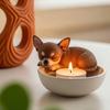 Puppy Candle Holder Handmade Animal Tea Light Candle Holder Cartoon Sleeping Dog Tealight Candle Holder for Dog Lovers Gift Home Decor
