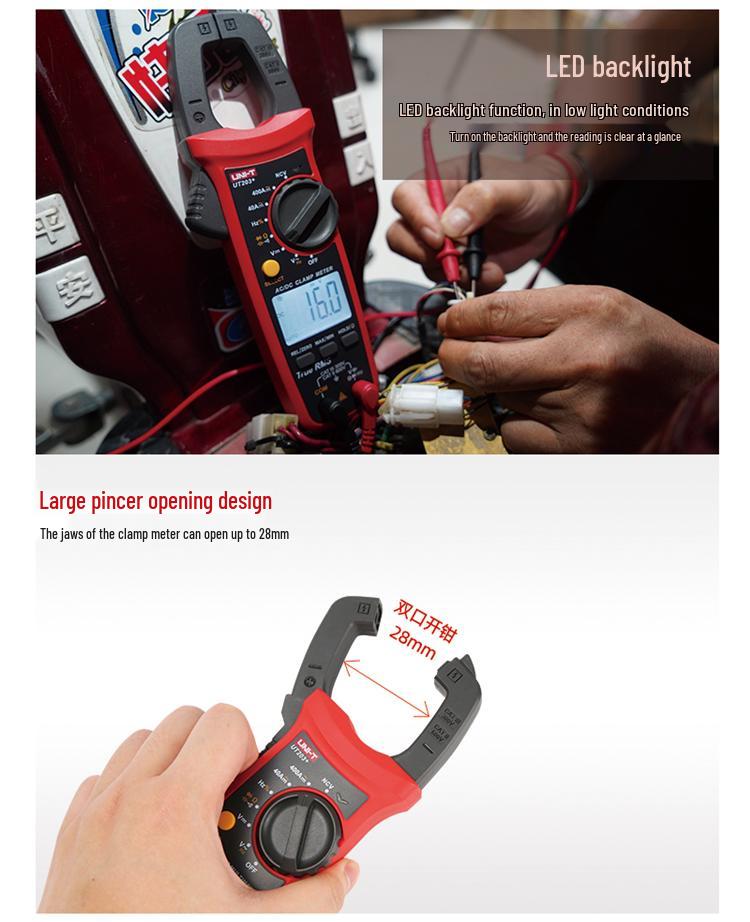 Uni-T Digital Clamp Meter & Multimeter AC/DC Series: UT201+, UT203+, UT200+ High-Precision Ammeter
