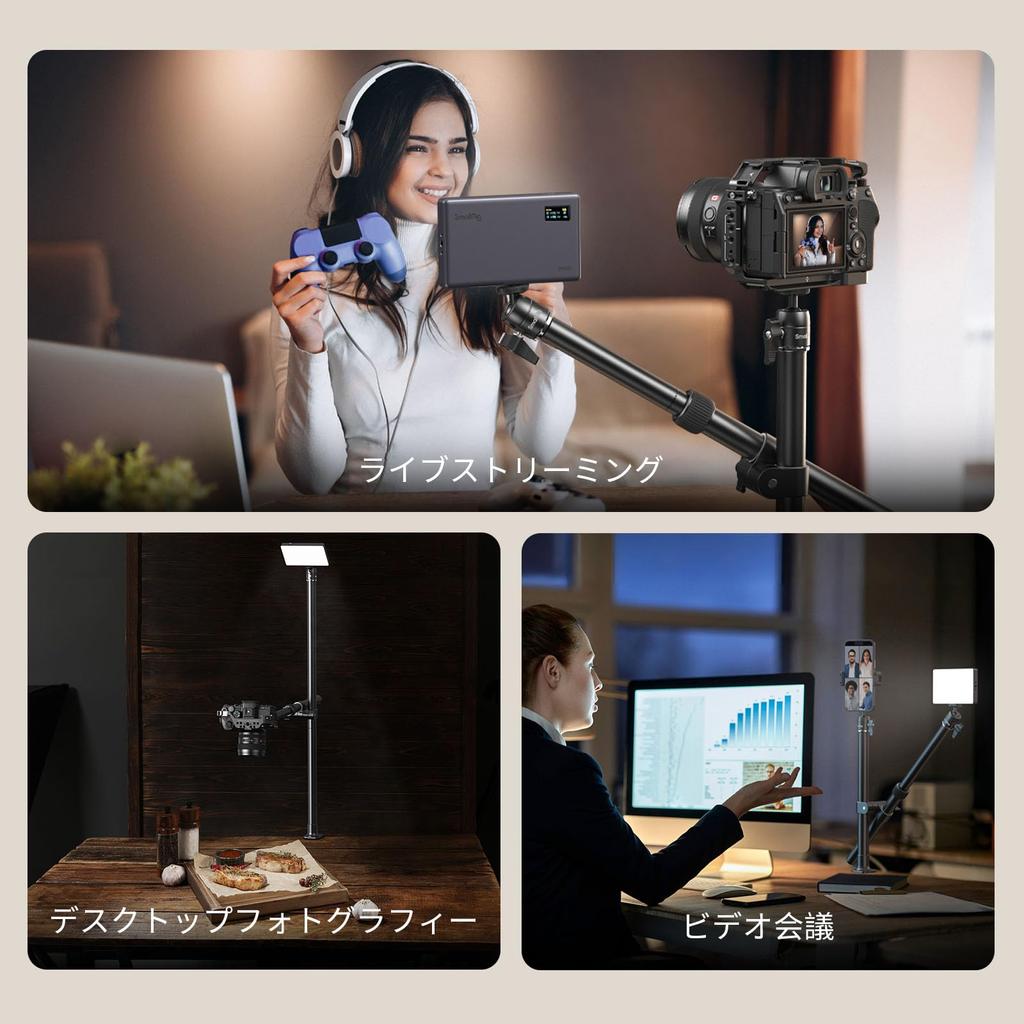 SmallRig Desktop Support Kit, Arm Desk Mount with 360° Ball Head, Mount Stand for Cameras, Cell Phones, Lights, and Microphones, 4938