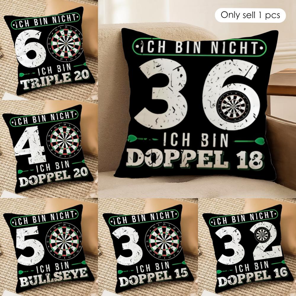 Funny ICH BIN BULLSEYE Cushion Cover Soft Plush Fabric DoubleSided Printed Cushion Covers for All Seasons Modern Home Decor