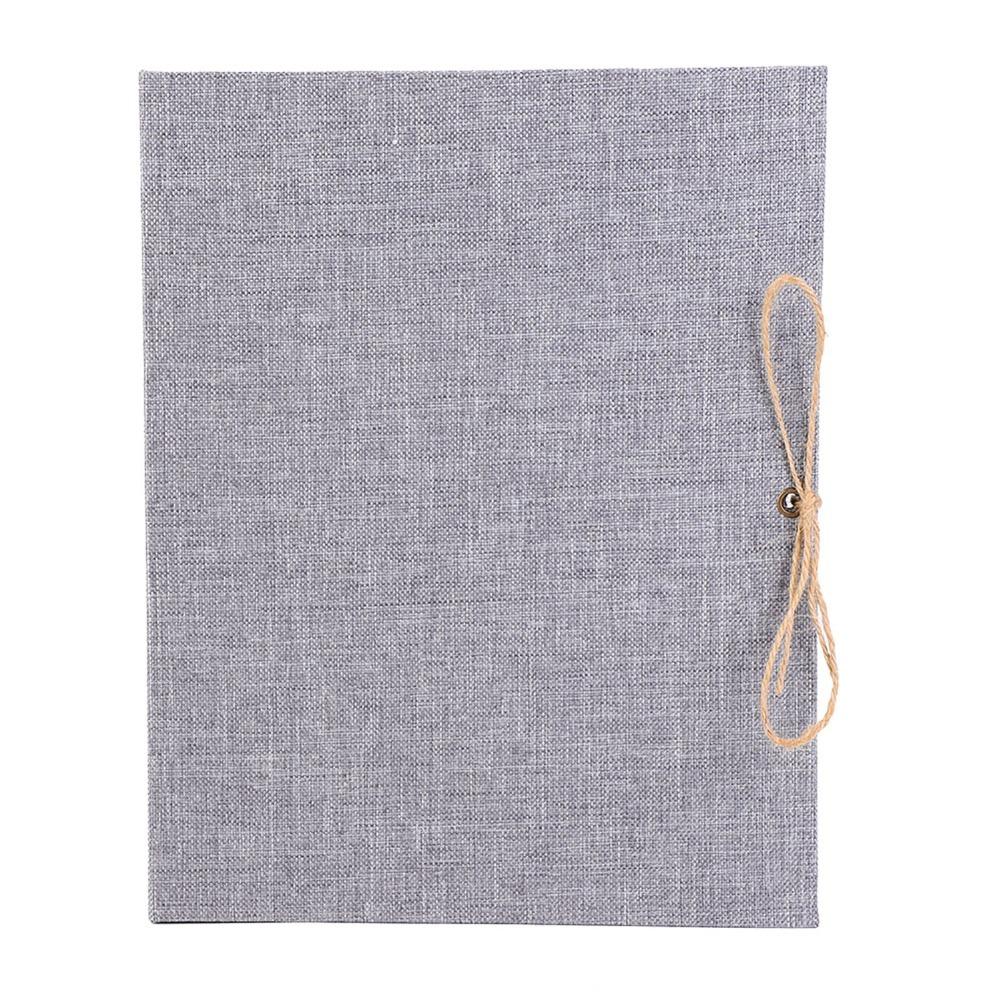 10.43x8.27in Linen Craft Card Album Rope Strap Binding Loose Leaf Photo Book Anniversary Gift