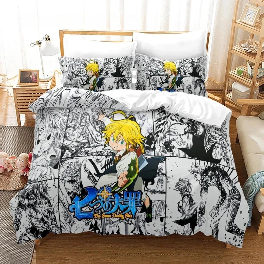 Comforter The Seven Deadly Sins Bedding Set Single Twin Full Queen King Size Anime Bed Set Aldult Boy Bedroom S 3D Print