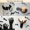 3 Styles Gothic Resin Devil Hand Wall Candle Holder Creepy Reaching Hand Sculpture Halloween Party Haunted Home Decoration