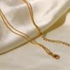 Double Layer T Bar Geometric Titanium Steel Necklace Fashion Minimalist Stick Pendant Ins Women Jewelry
