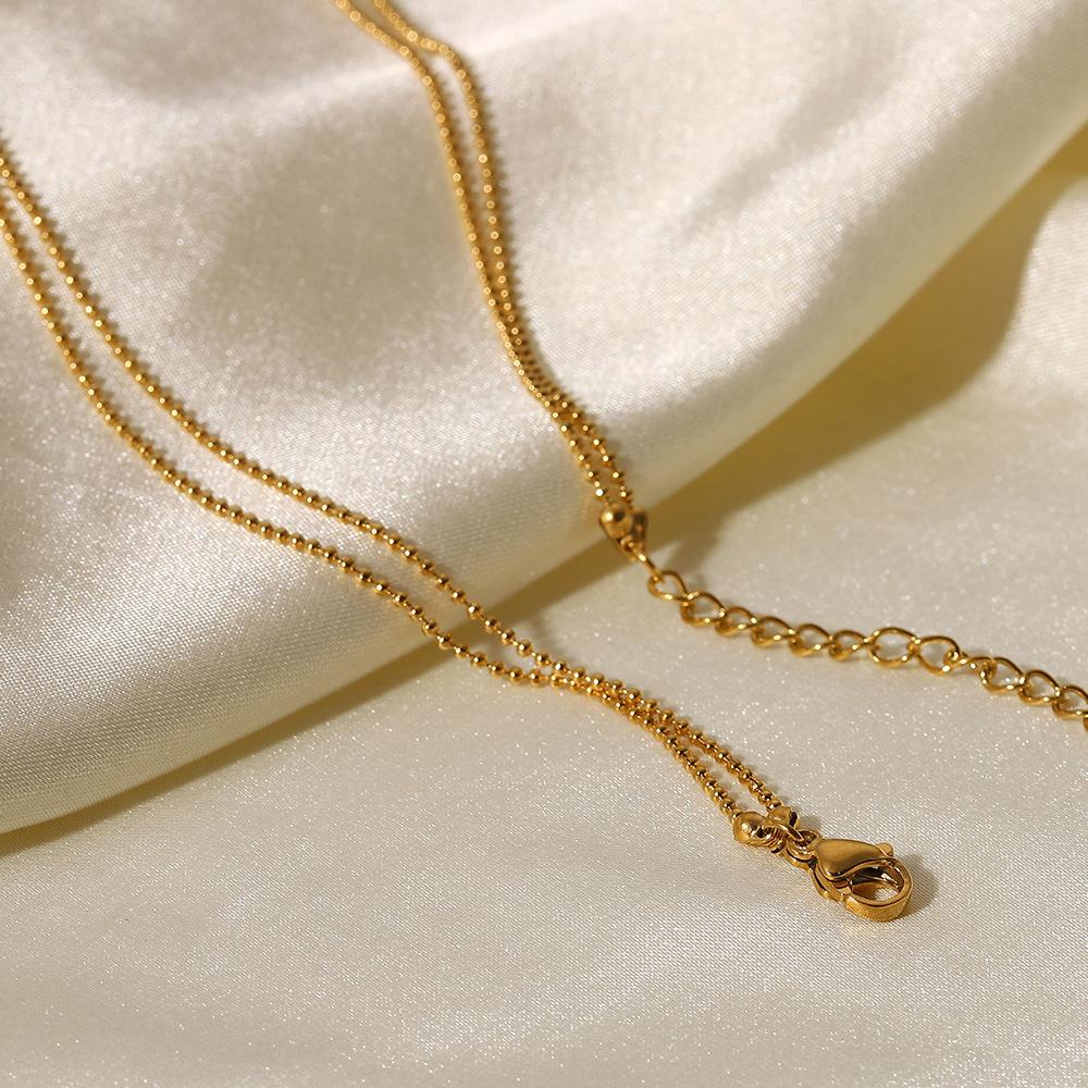 Double Layer T Bar Geometric Titanium Steel Necklace Fashion Minimalist Stick Pendant Ins Women Jewelry