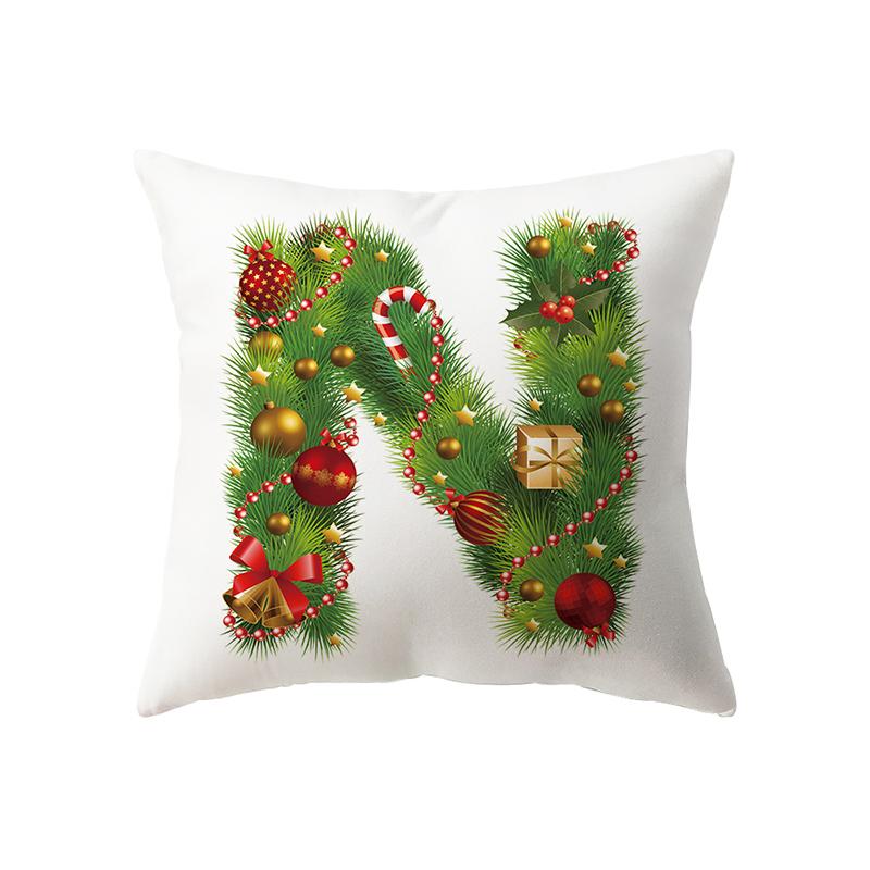 Weihnachtsthema Weihnachtsdekoration Alphabetmuster Kissenbezug Heim Wohnzimmer Sofa Dekoration Kissen Kissenbezug