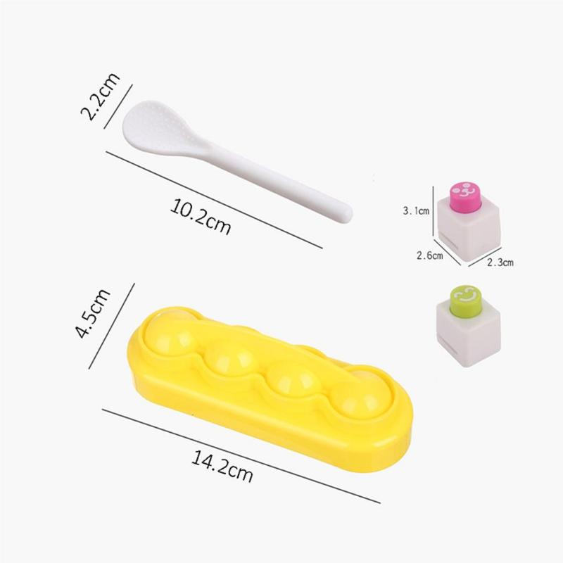 Mini-Reisbällchenform PP Aluminium 4-Kammer Reisbällchenpresse Prägeformhersteller Multifunktionales DIY Bastel-Kochwerkzeug