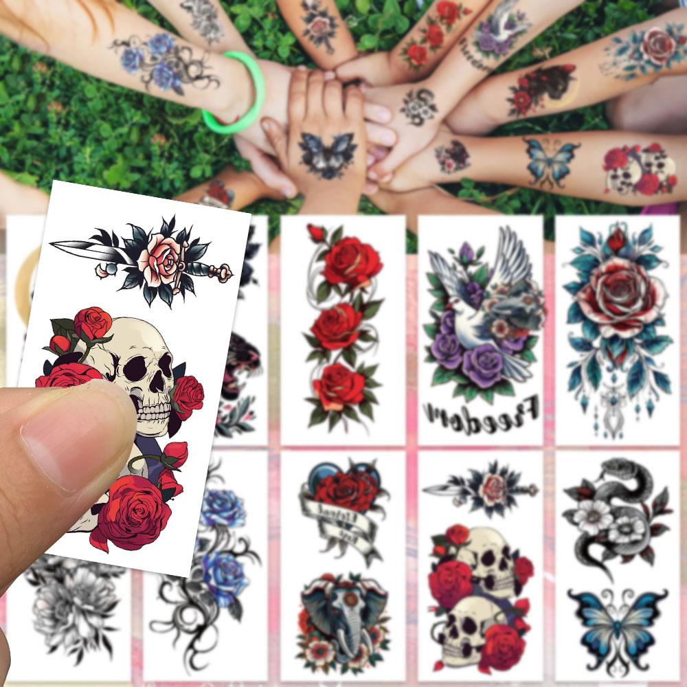 10sheets Plants & Animals Tattoo Stickers For Hand Arm Body Fake Decorative Waterproof Tattoo Stickers Creative Festival Gifts
