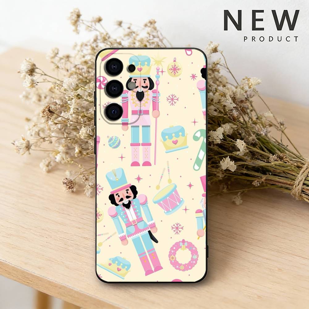 

Nutcracker Pattern Phone Case For Samsung S26,25,24,23,22,21,20,30,Ultra,Plus,Fe,Lite Black Shell Samsung S21plus
