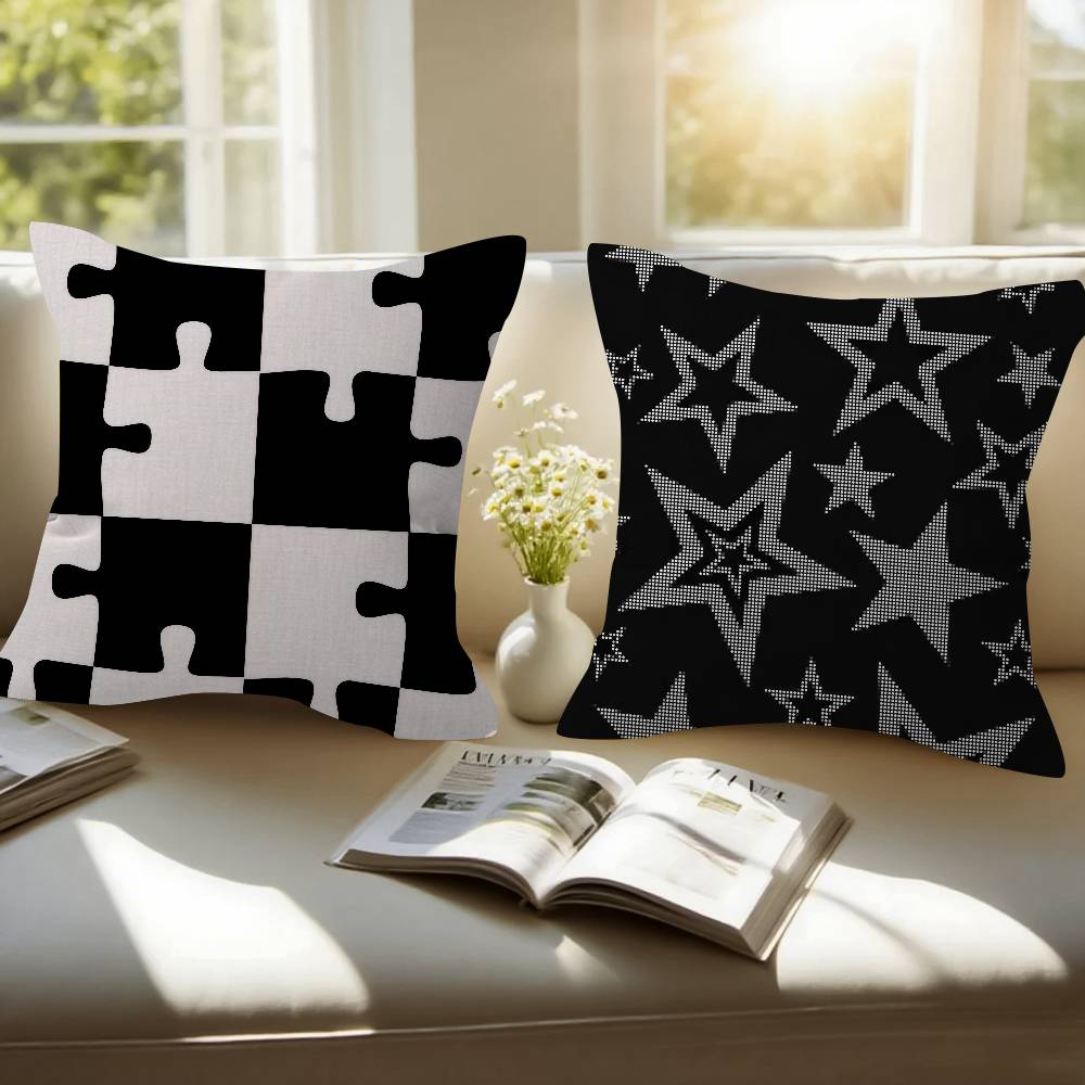 Black And White Abstract Pillow Cushion Cover Pillowcase Living Room Sofa Home Decor