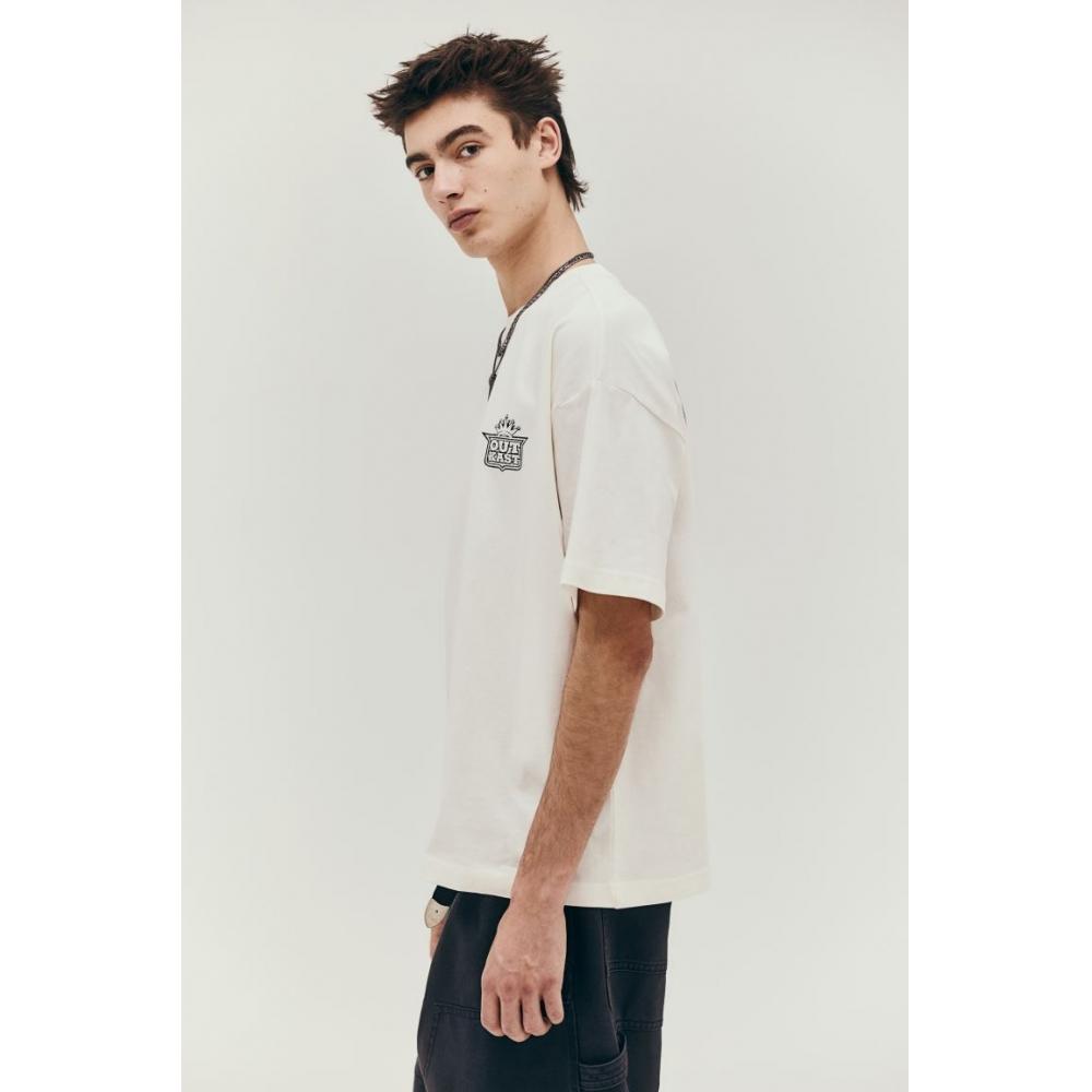 H M Oversized FiT T sHirT creaM ouTcasT
