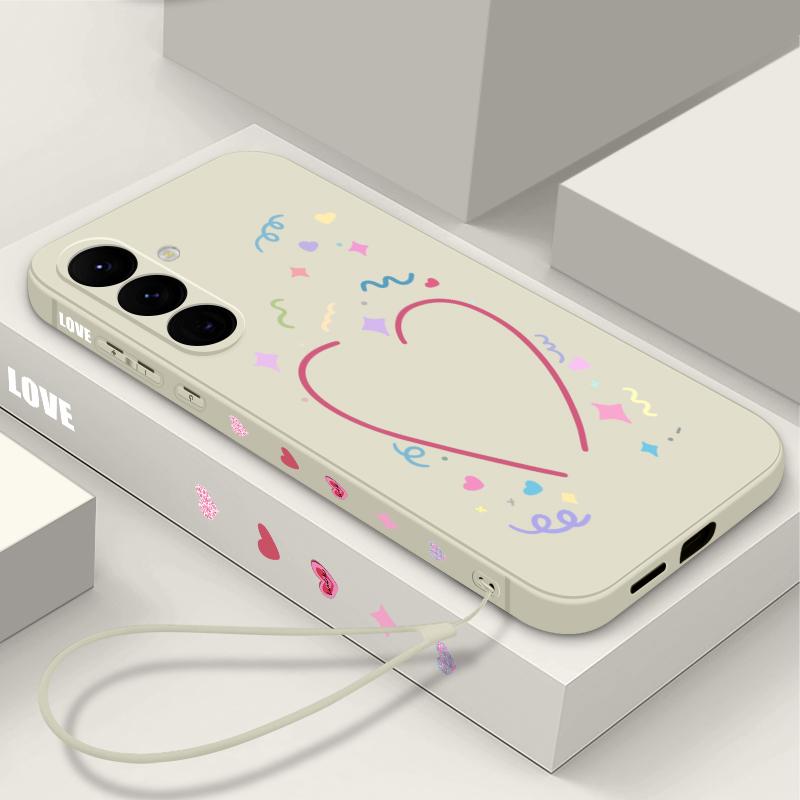 Love Heart Print Magnetic Phone Case For Samsung Galaxy S26 S25 S24 Ultra S23 S24 S25 FE S22 Plus For Magsafe Soft TPU Cover