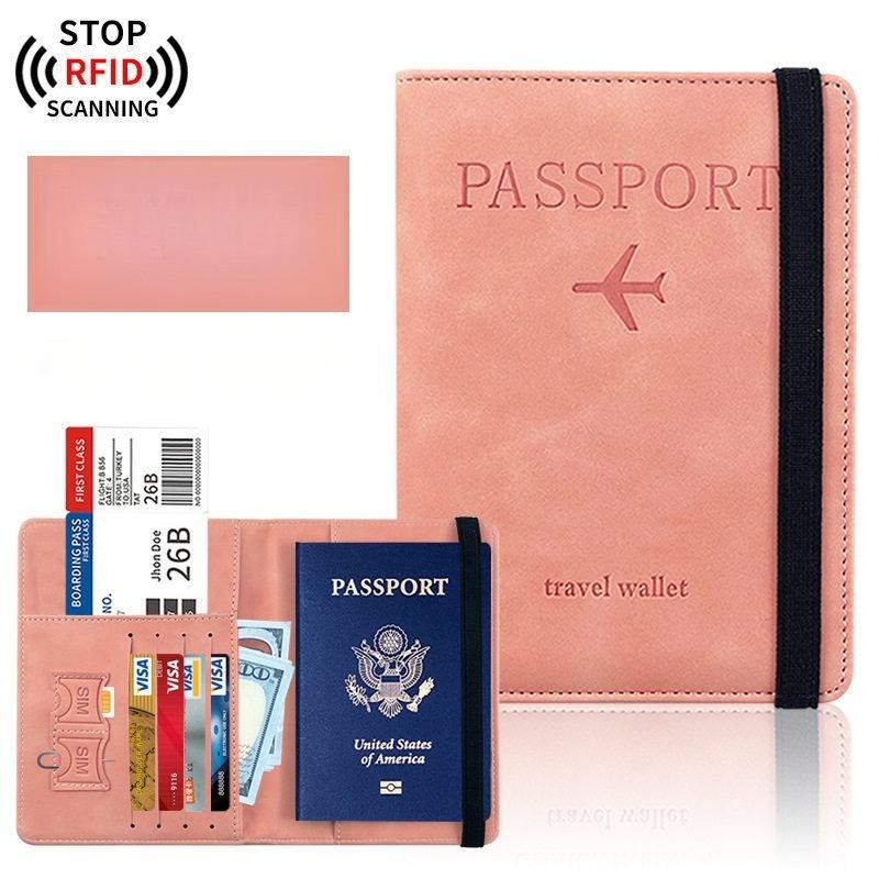 Men Women Travel Passport Holder Cover Case RFID PU Leather Credit ID Card Holder Case Ticket Protective Wallet