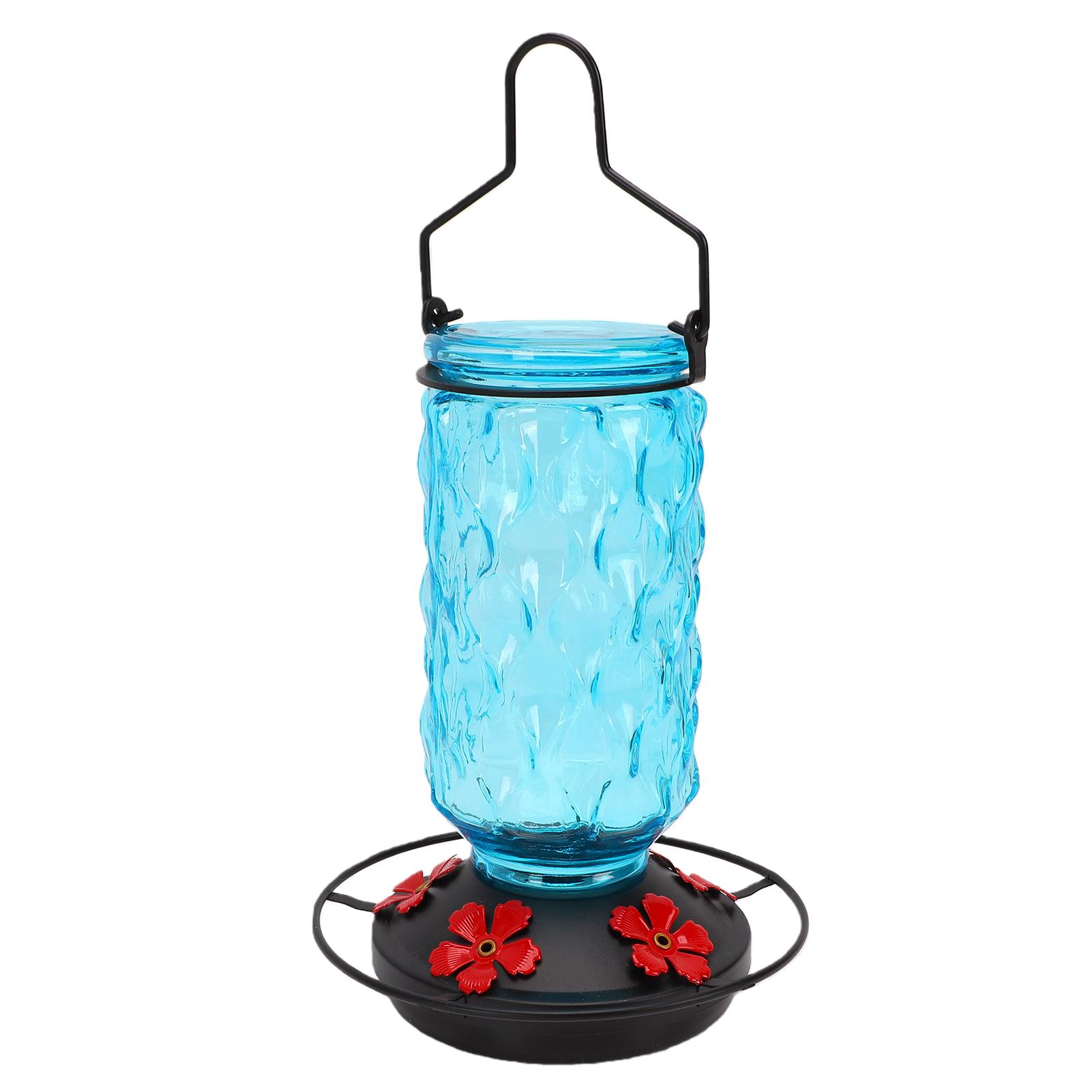 Glass Hummingbird Feeder 5 Flower Ports 16oz Outdoor Hanging Hummingbird Feeder for Garden