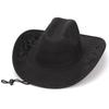 Unisex Retro Denim Floral Embroidery Jazz Hat - Western Ethnic Outdoor Style