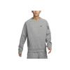 Nike Therma-Fit Solid Crew Neck Pocket Fleece Sweatshirt Men Sweatshirt Gray FB8506-063