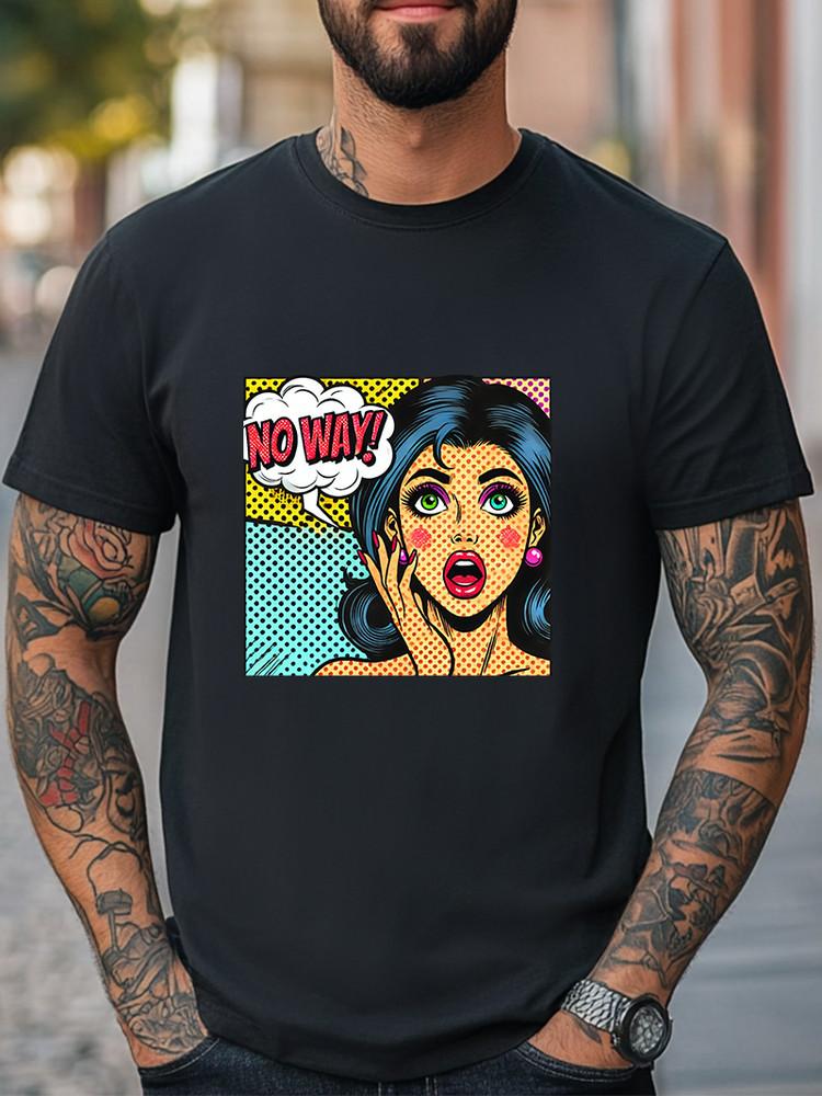 Retro Pop Art T-Shirt "No Way!" Colorful Comic Style Men Women Unisex T-Shirt Unisex T-Shirt