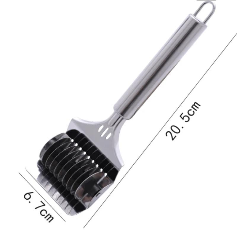 Stainless Steel Noodle Cutter With Sharp Multi Blades, Easy-Clean Design For Home Kitchen Homemade Pasta Making